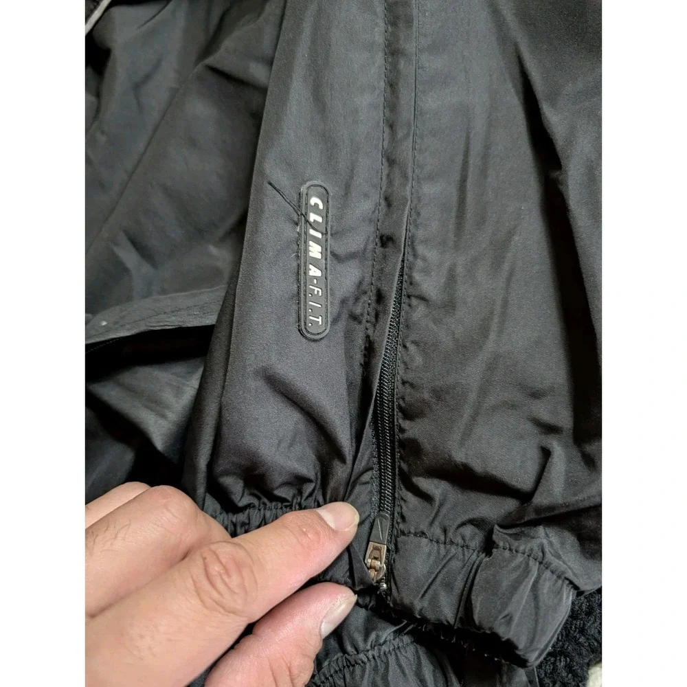 Vintage 90s Nike Track Pants ClimaFit Mesh Vented XL Black Zip Legs Workout